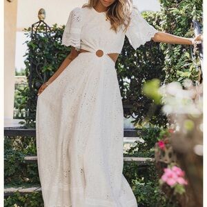 Petal and Pup Merletto Cut Out Maxi Dress